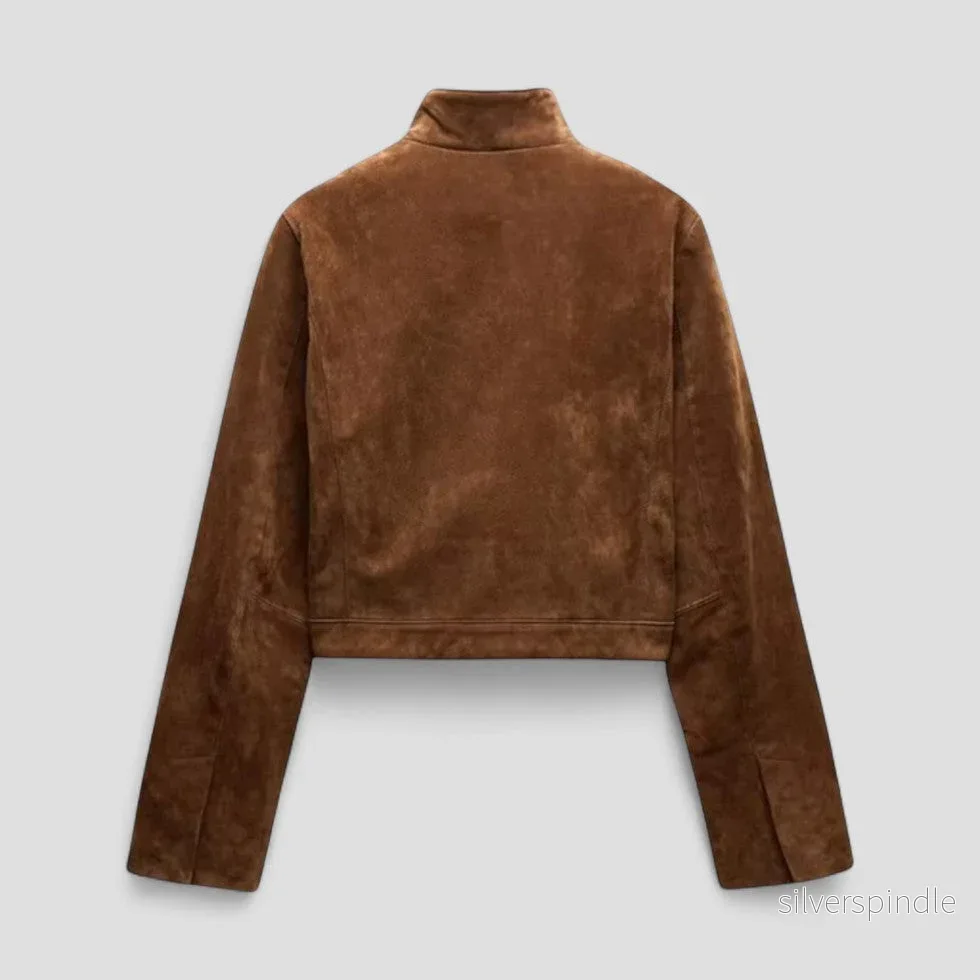 Elegant Damjacka | Tidlös Mockastil med Hög Krage | Mångsidig Design för Vår och Höst - Bild 3