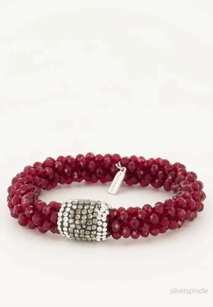 STRASS VINRÖD BERLOCK ACCESSOARER / ARMBAND - Vinröd - Bild 3