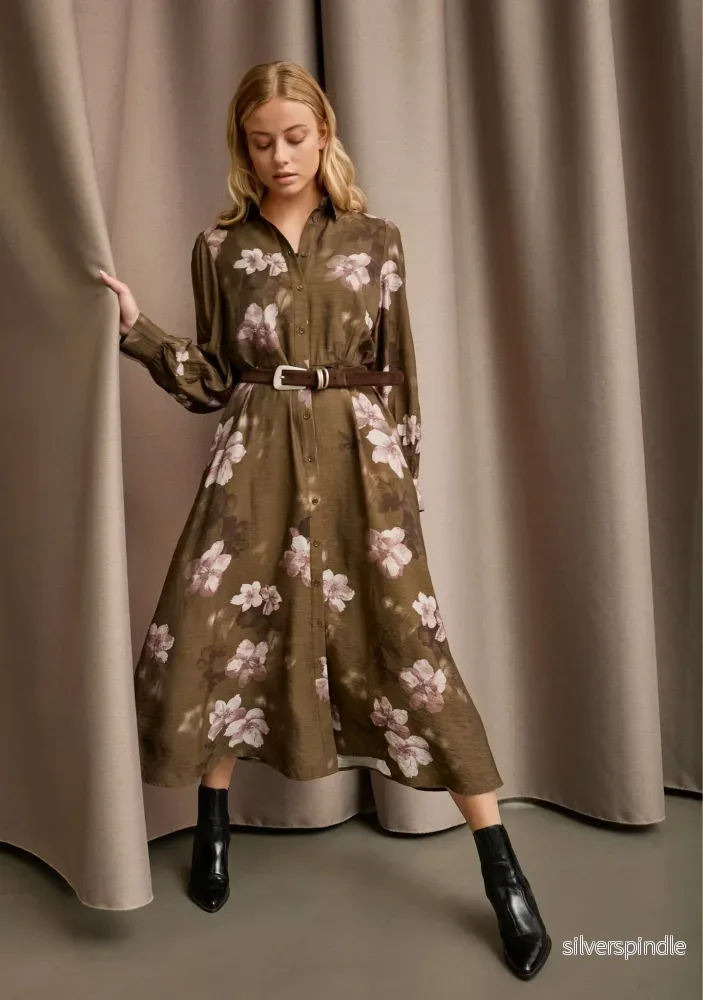 Ane Classic Dress – Khaki Flowerdream Ane Classic Dress – Khaki Flowerdream