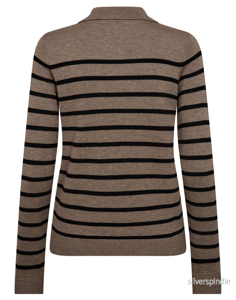 BS Eirin Regular Fit Stickat - Brown/Black - Bild 2