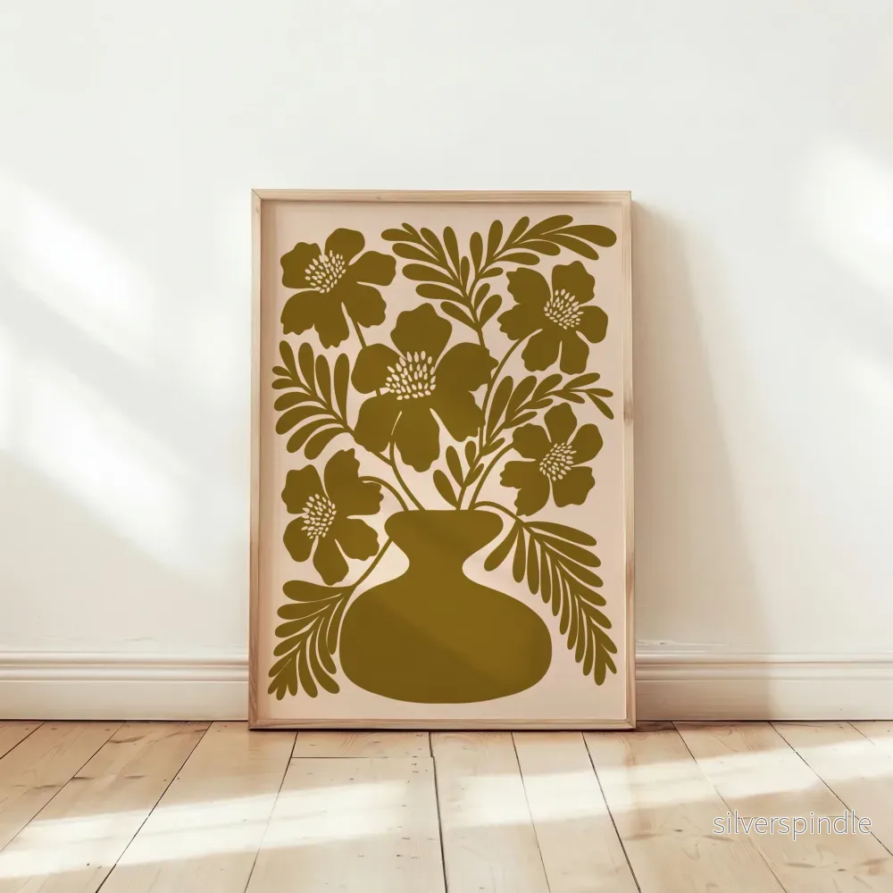 Poppy Olive Pink – Botanisk vallmoposter - Bild 3