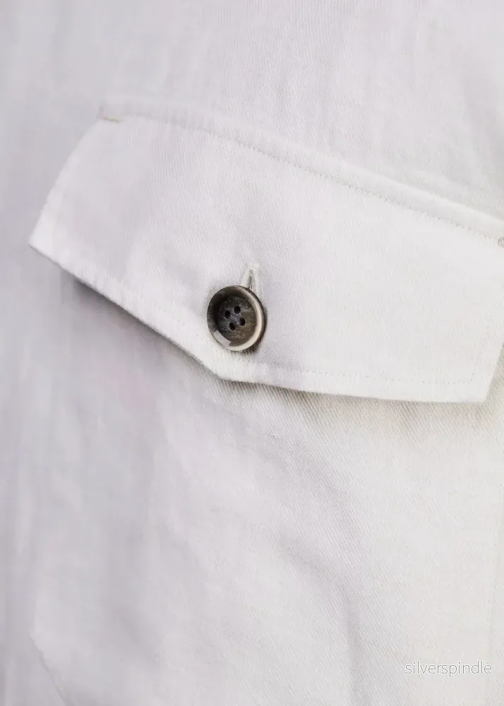 Hansen & Jacob Linen Twill Overshirt Offwhite - Bild 3