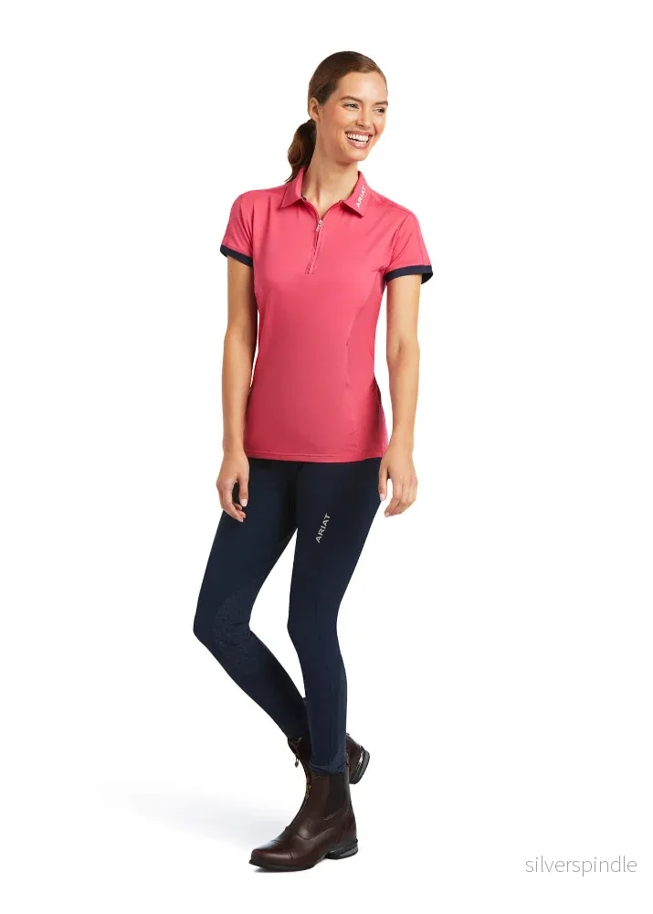 Ariat Bandera 1/4 Zip Polo Party Punch