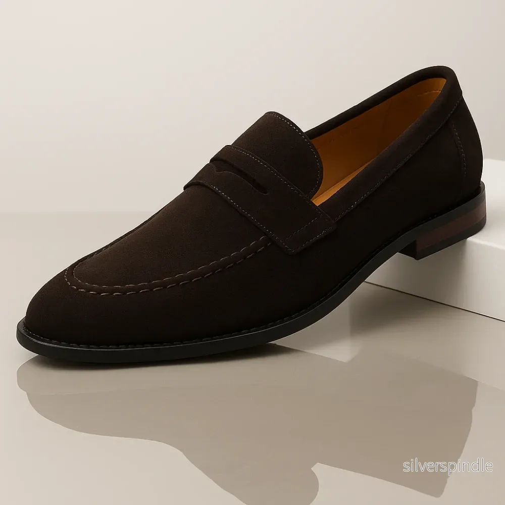 Ethan | Stylish Ergonomic Herr Loafers i Brun Mocka - Bild 3