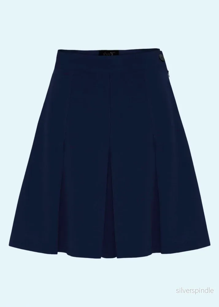 Veckade shorts - marinblått (EXKLUSIVT ONLINE)