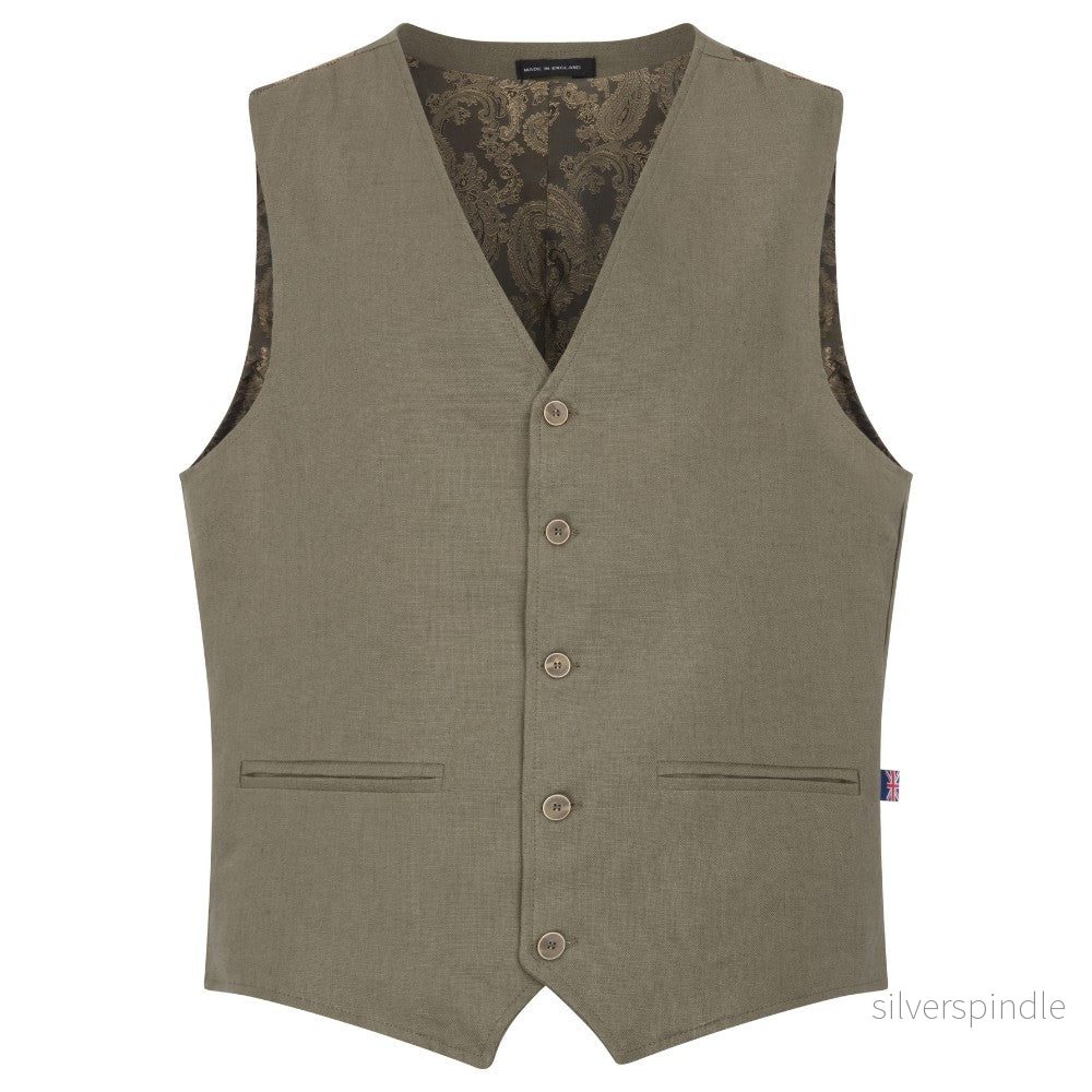 Walker & Hawkes - Corbet linneväst Khaki - Bild 2