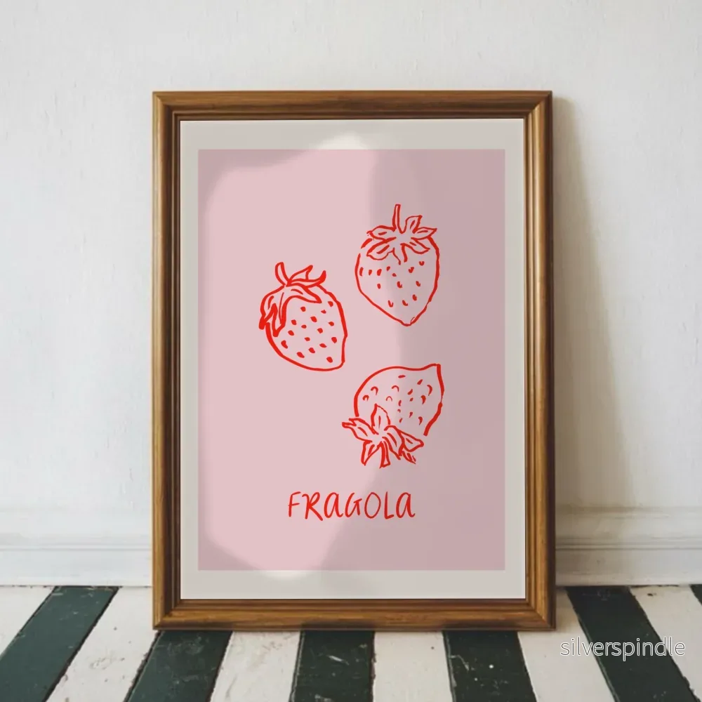 Jordgubbsposter Fragola – kökstavla i rosa Jordgubbsposter Fragola – kökstavla i rosa