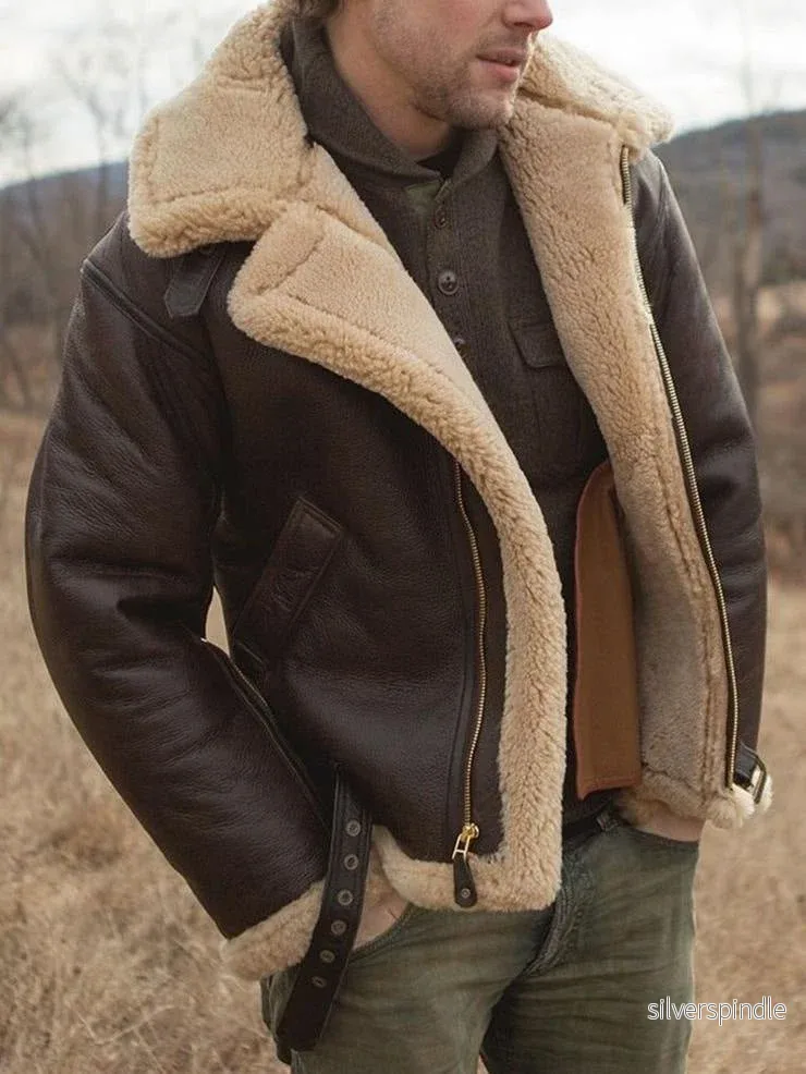 Liam | Strukturerad Vinterjacka i Shearling med Isolering