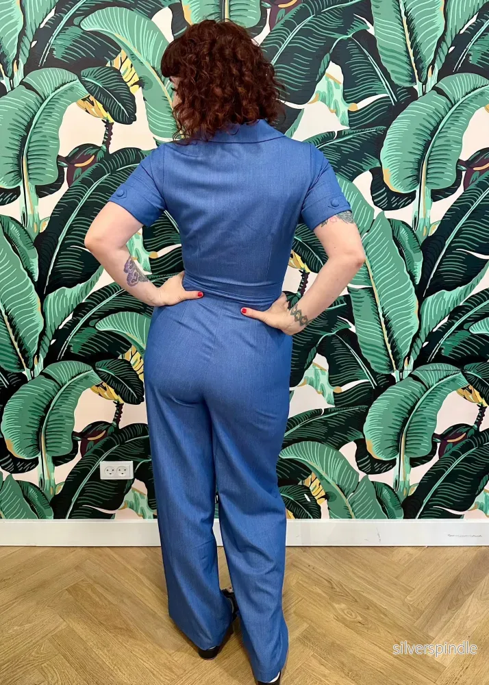 Maxine jumpsuit med korta ärmar - ljus denimblå - Bild 3
