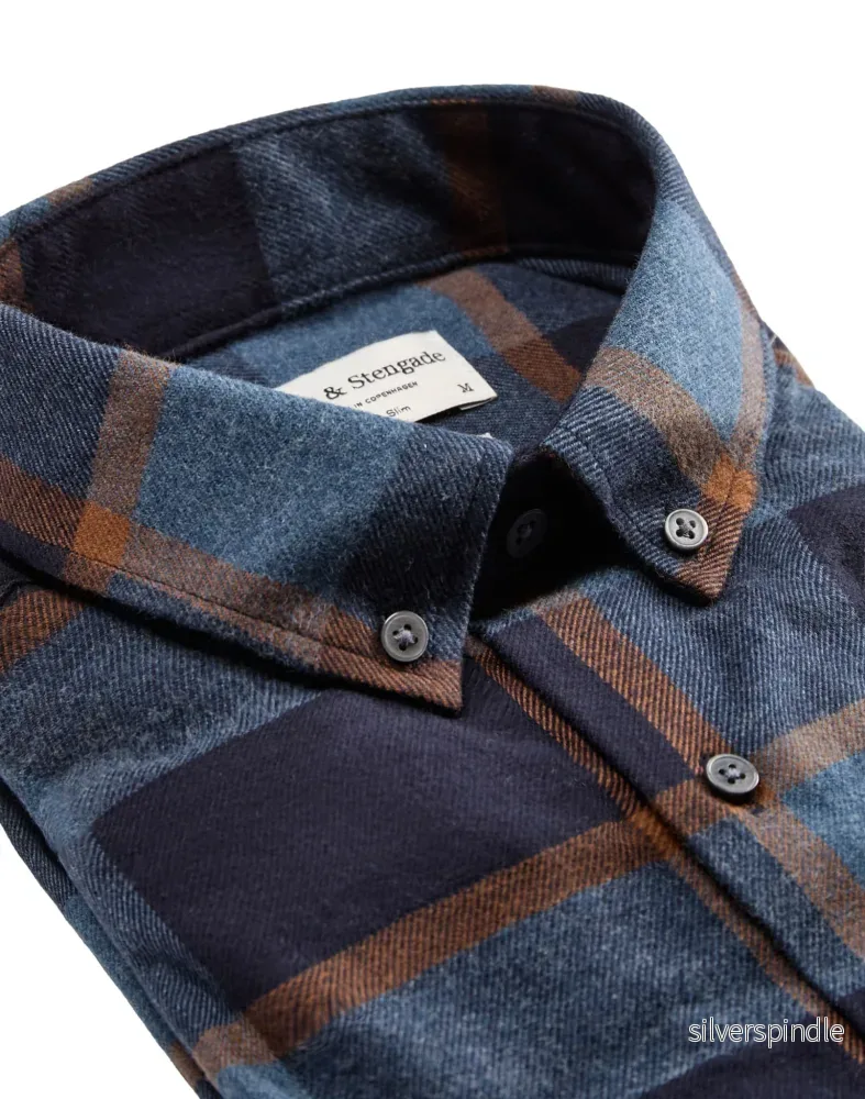 BS Lillestrøm casual slim fit skjorta - Mörkblå - Bild 2