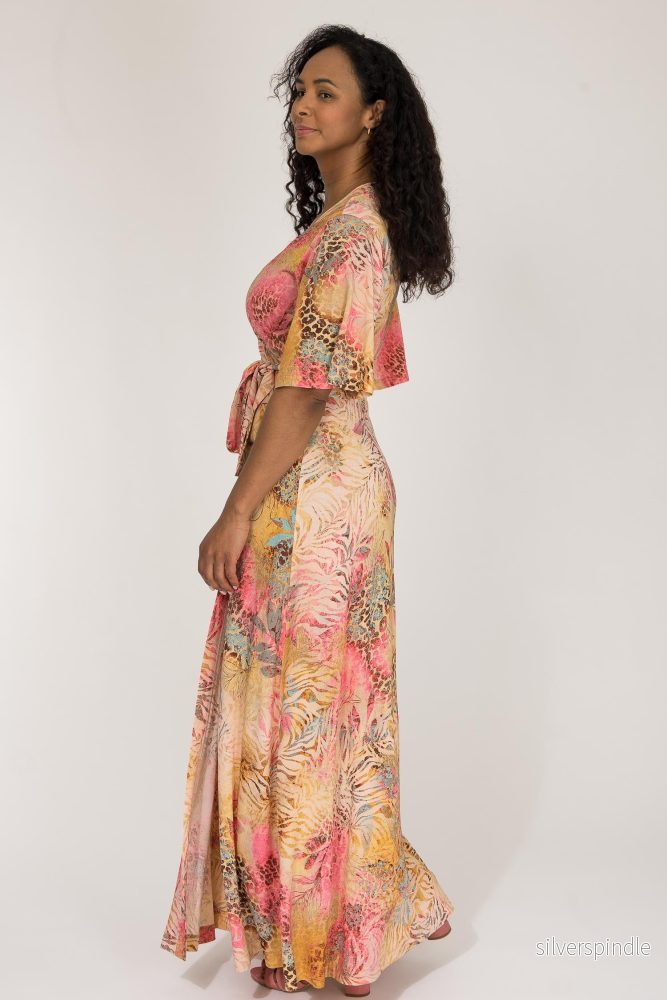 Bestie shine wrap maxi jersey dress - Pastels - Bild 3