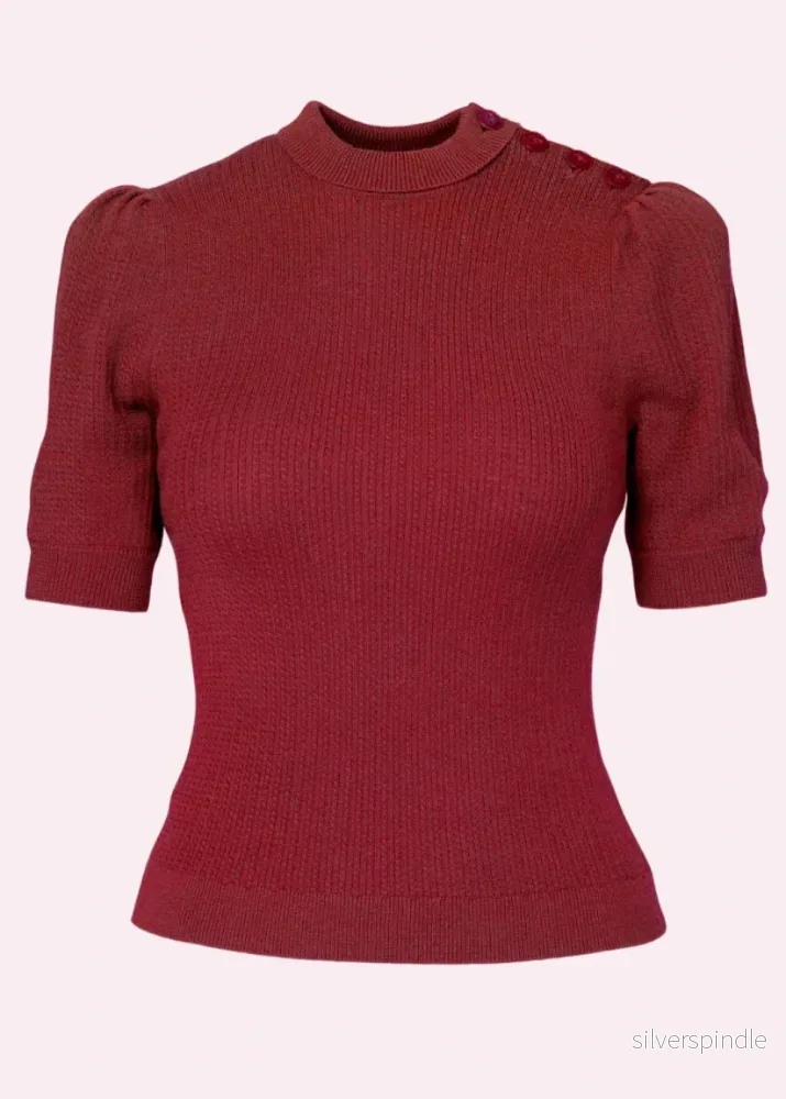 The Top Drawer Top - Pomegranate merinoull