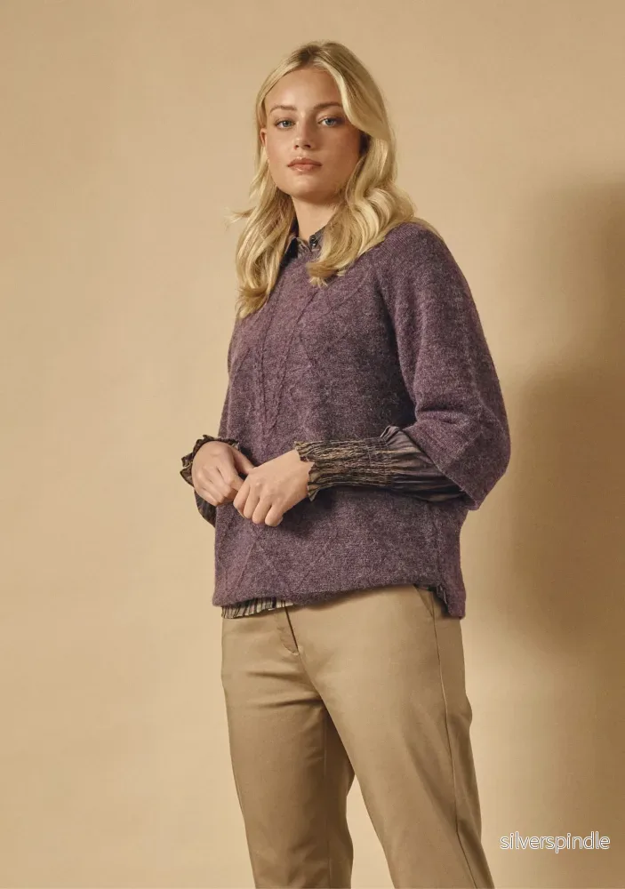 Anna s/s Pullover – Aubergine Anna s/s Pullover – Aubergine