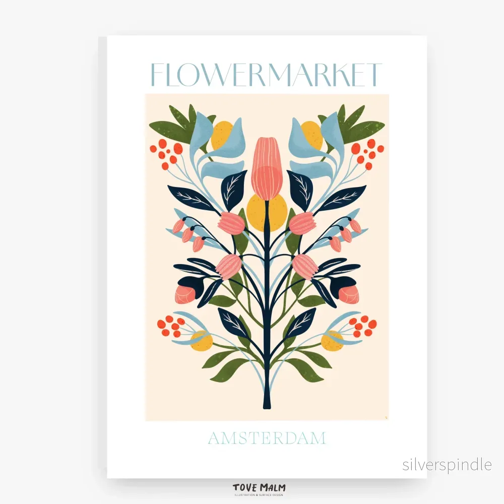 Flowermarket Poster – Färgrik Hyllning till Amsterdams Blomsterprakt - Bild 2