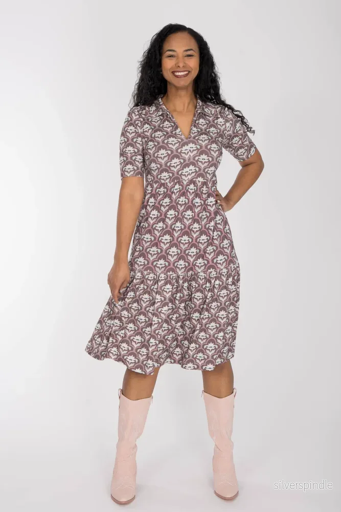 Forever mine collar short jersey dress – Mauve Forever mine collar short jersey dress – Mauve