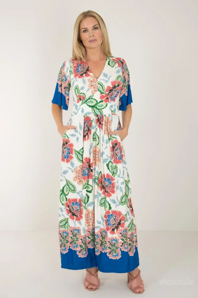 Nina bell sleeve long jersey dress - Blue - Bild 2