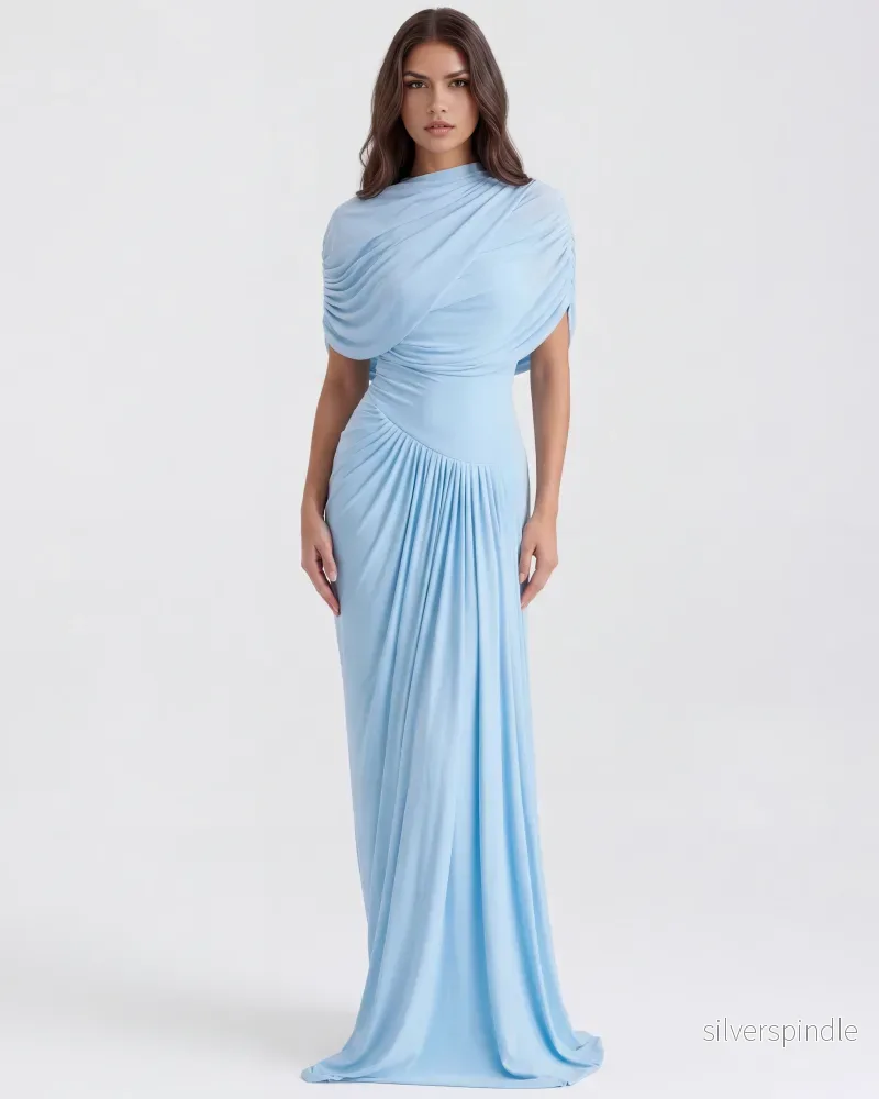 Sophie | Elegant Maxi Klänning i Babyblå