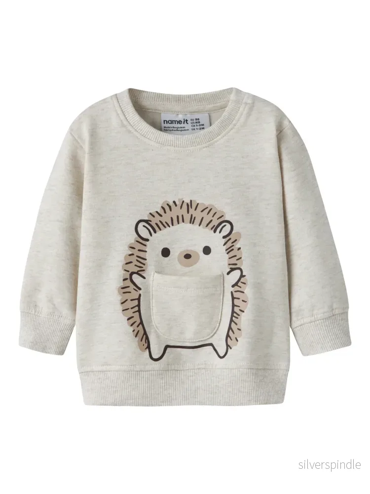 Obbas Baby Sweatshirt med Igelkott Obbas Baby Sweatshirt med Igelkott