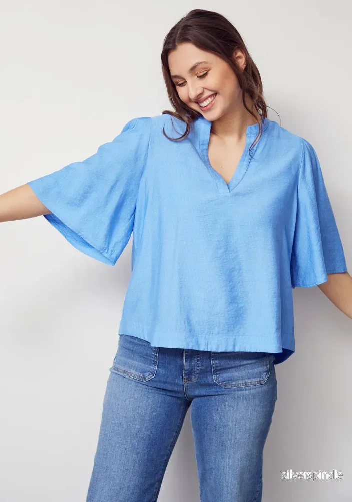 Ane s/s Blouse - Spring Blue - Bild 2