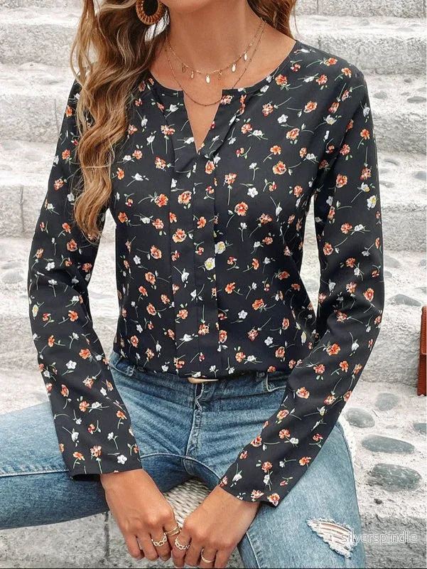 Emma | Slim Fit Blommönstrad Vårtröja - Bild 2