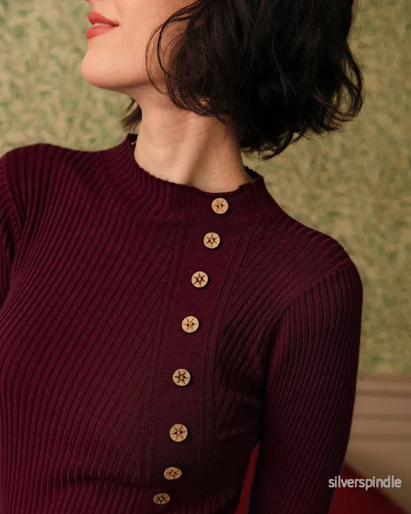 Sophie | Elegant Ribbad Polokrage Topp för Festtoppar - Bild 2