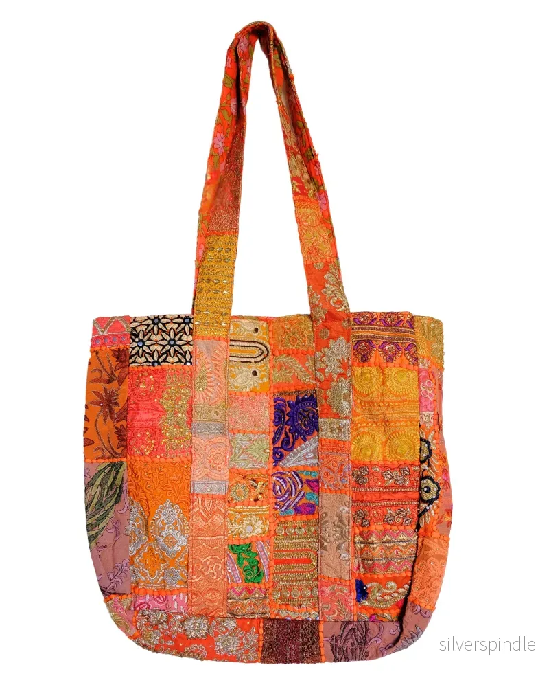 Broderad väska orange - Bild 2