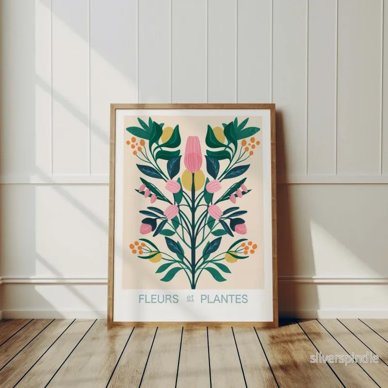Fleurs et Plantes Poster – Flower Market Blomsterkonst för Ditt Hem
