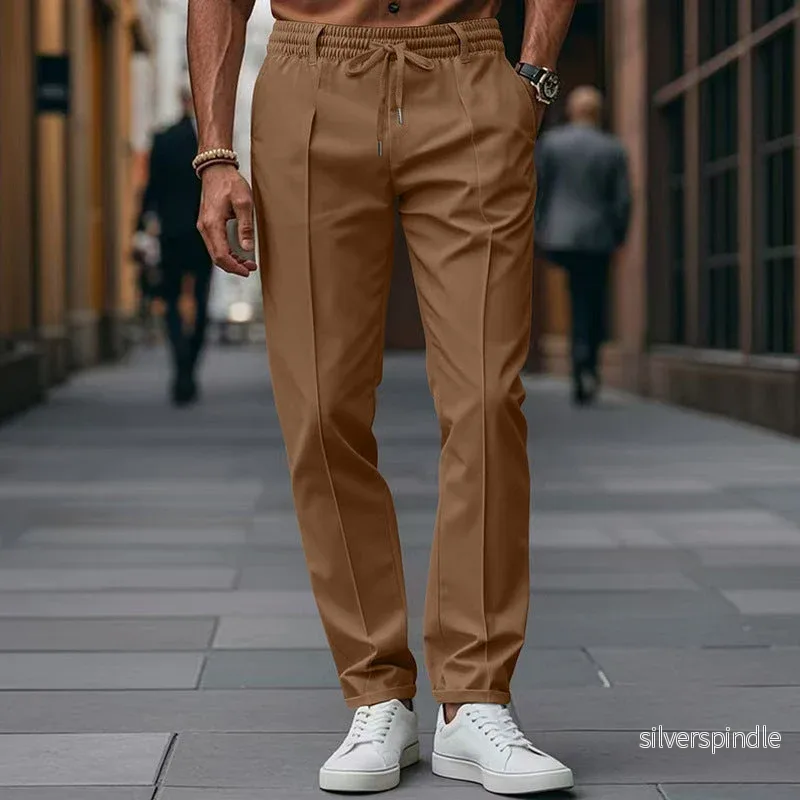 Eleganta Chinos för Män med Elastisk Midja och Modern Passform | Bekväma Byxor för Vardagsbruk - Bild 3