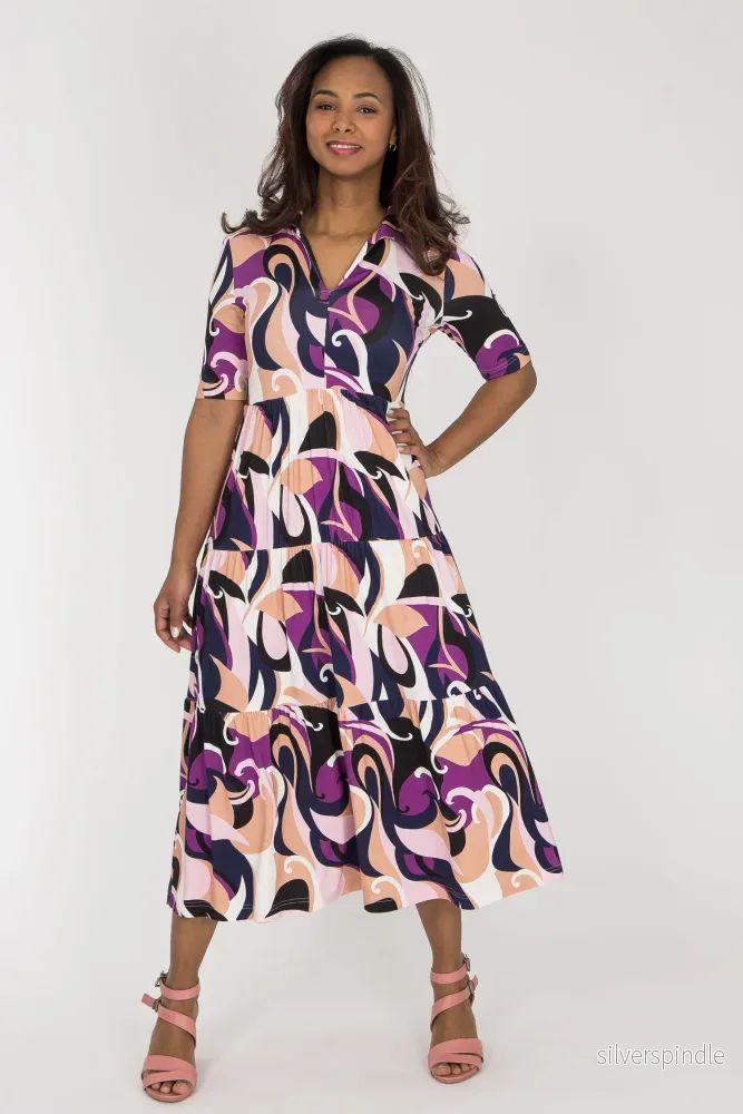 Forever mine collar midi jersey dress – Lilac Forever mine collar midi jersey dress – Lilac