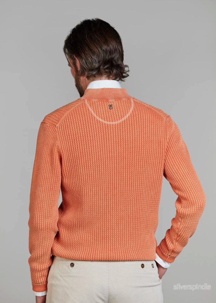 Hansen & Jacob Half Zip Vintage Wasch Knit Soft Orange - Bild 3