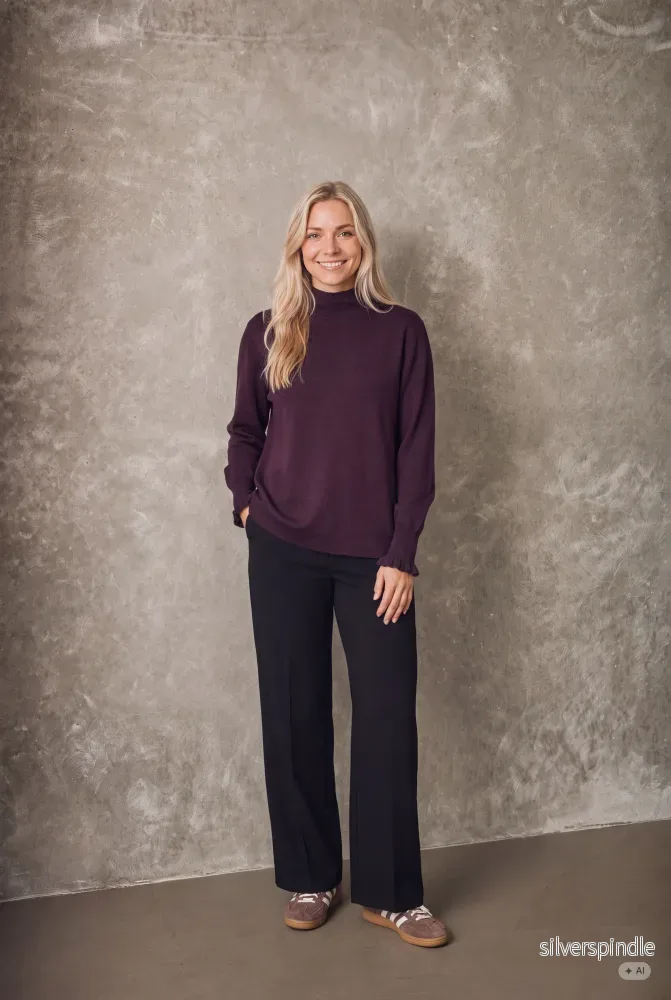 Frigga New Pullover - Aubergine - Bild 2