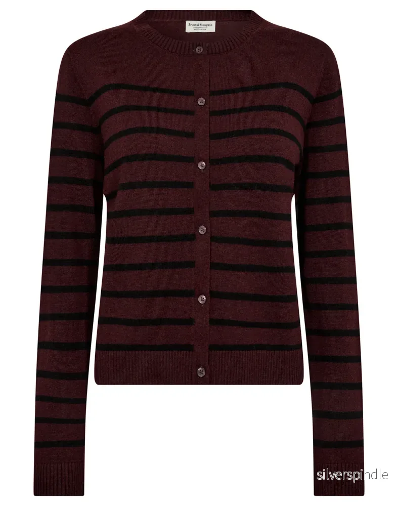 BS Kjersti Regular Fit Stickat - Bordeaux/Black