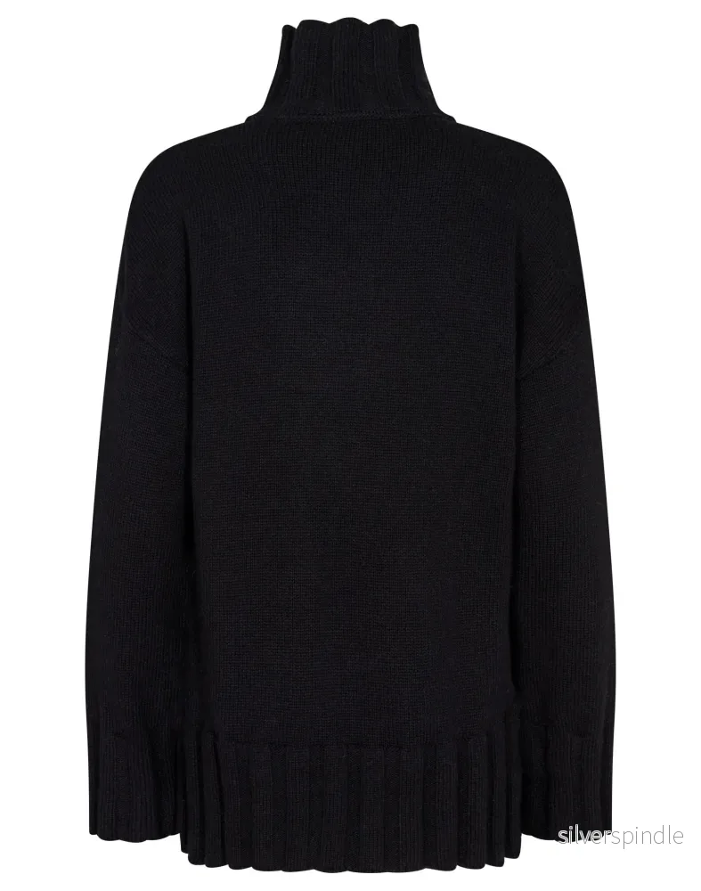 BS Antoinette Oversized Fit Stickat - Black - Bild 2