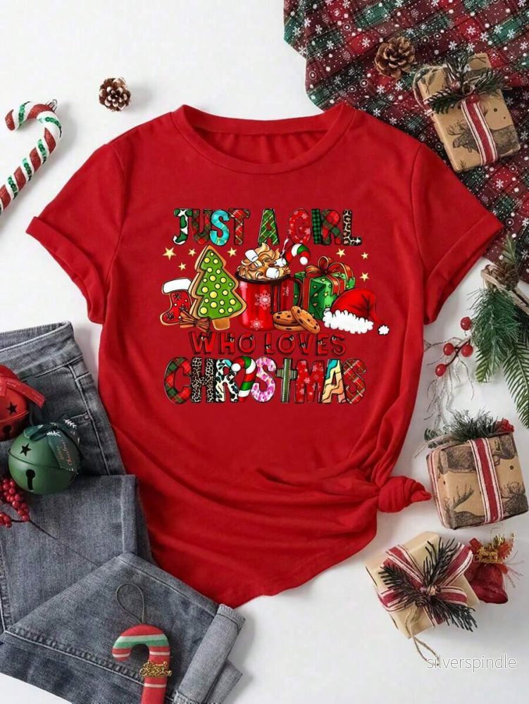 Festlig Jultröja för Kvinnor med Julklappsdesign | Bekväm T-shirt för Julstämning Festlig Jultröja för Kvinnor med Julklappsdesign | Bekväm T-shirt för Julstämning