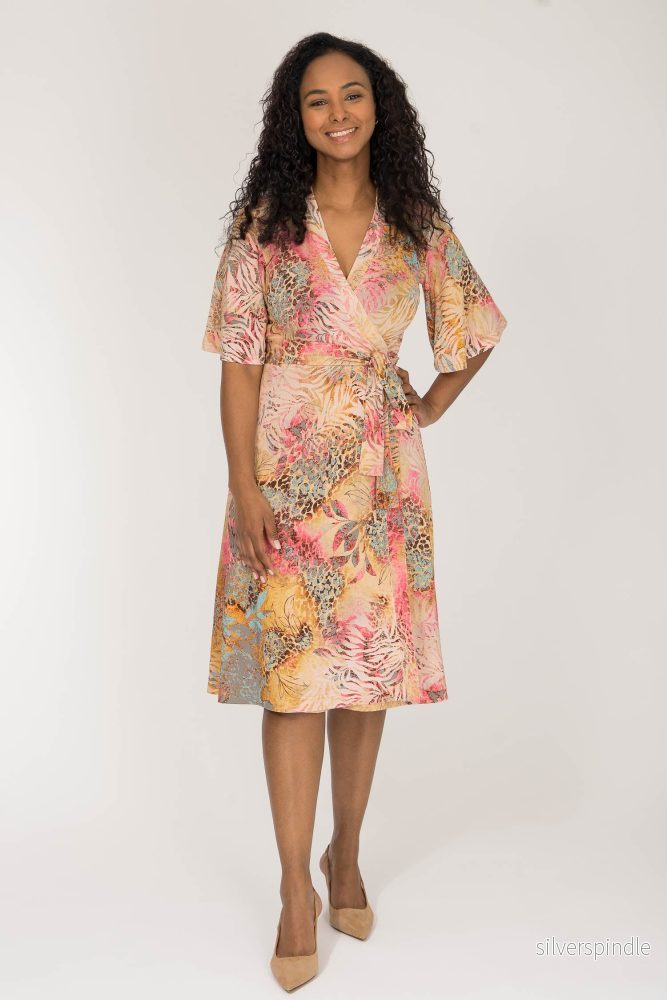 Bestie shine wrap short jersey dress - Pastels - Bild 3