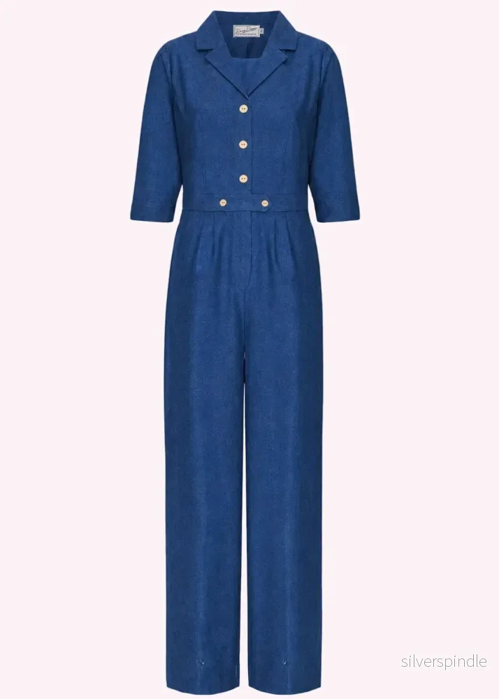 Maxine jumpsuit med 3/4-ärmar - denimlook