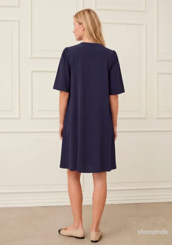 Sigga Poplin Dress - Navy - Bild 3