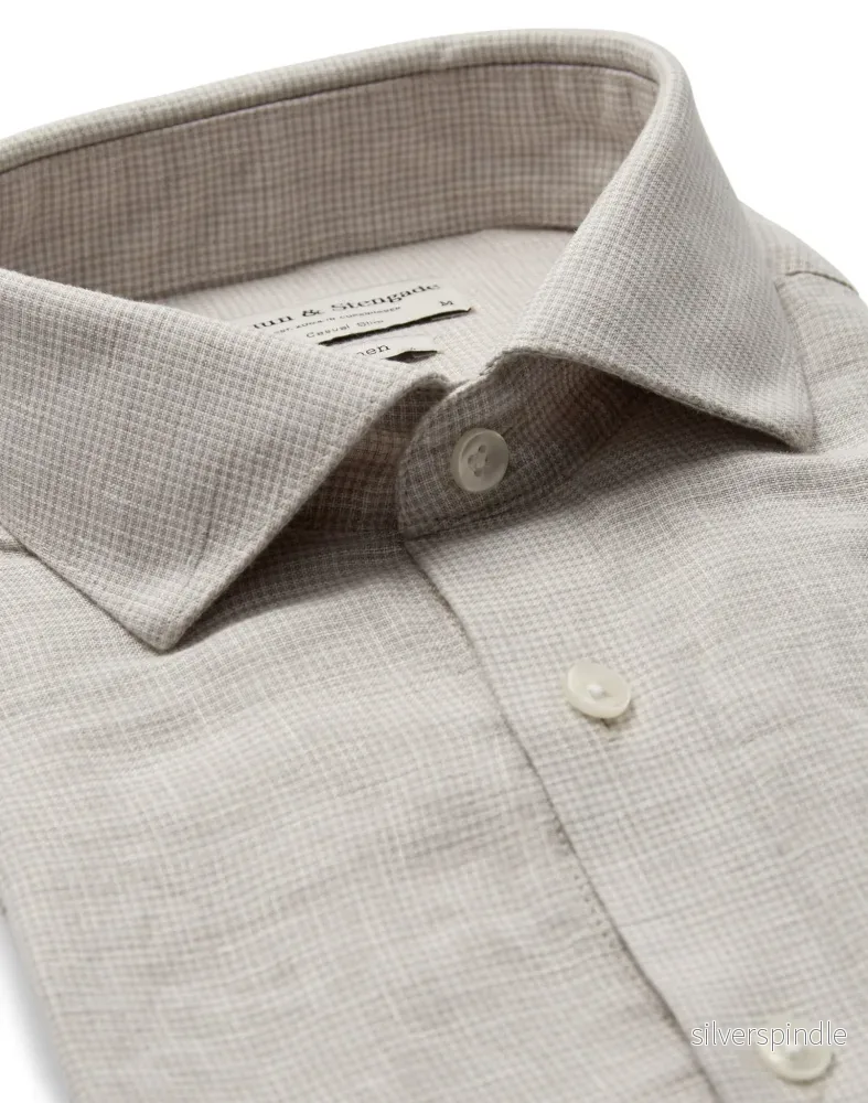 BS Burnie Casual Slim Fit Skjorta - Sand - Bild 2