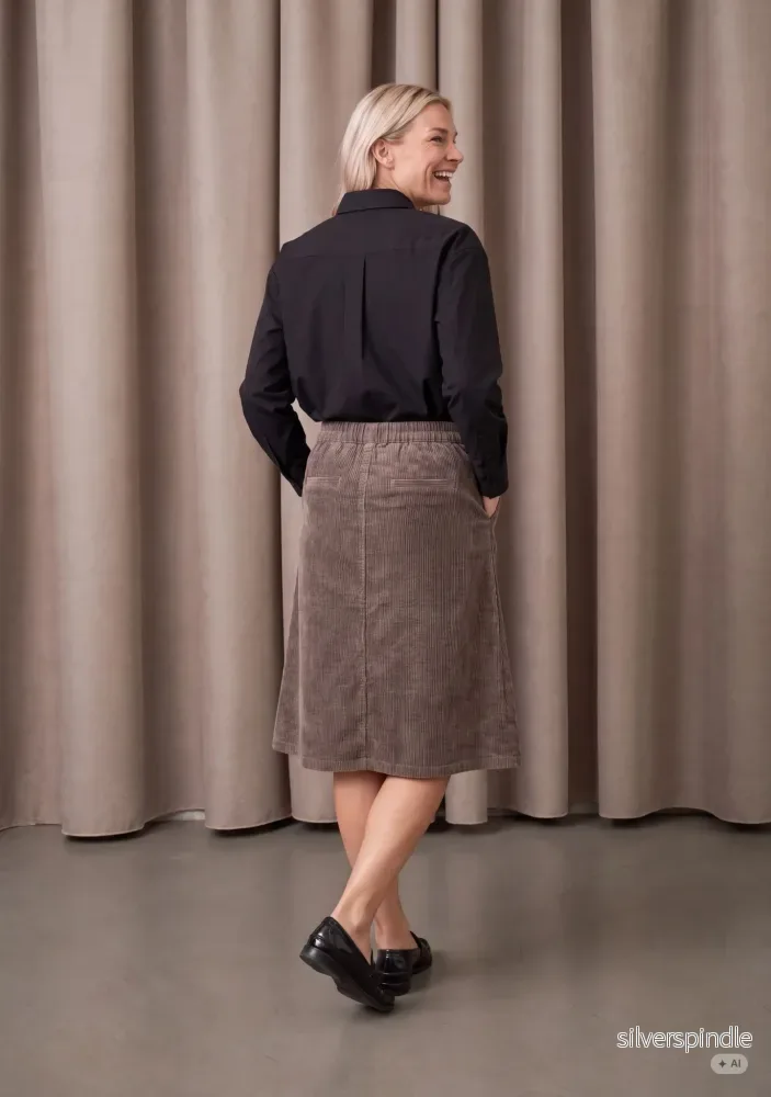 Barbel Corduroy Skirt - Washed Taupe - Bild 2