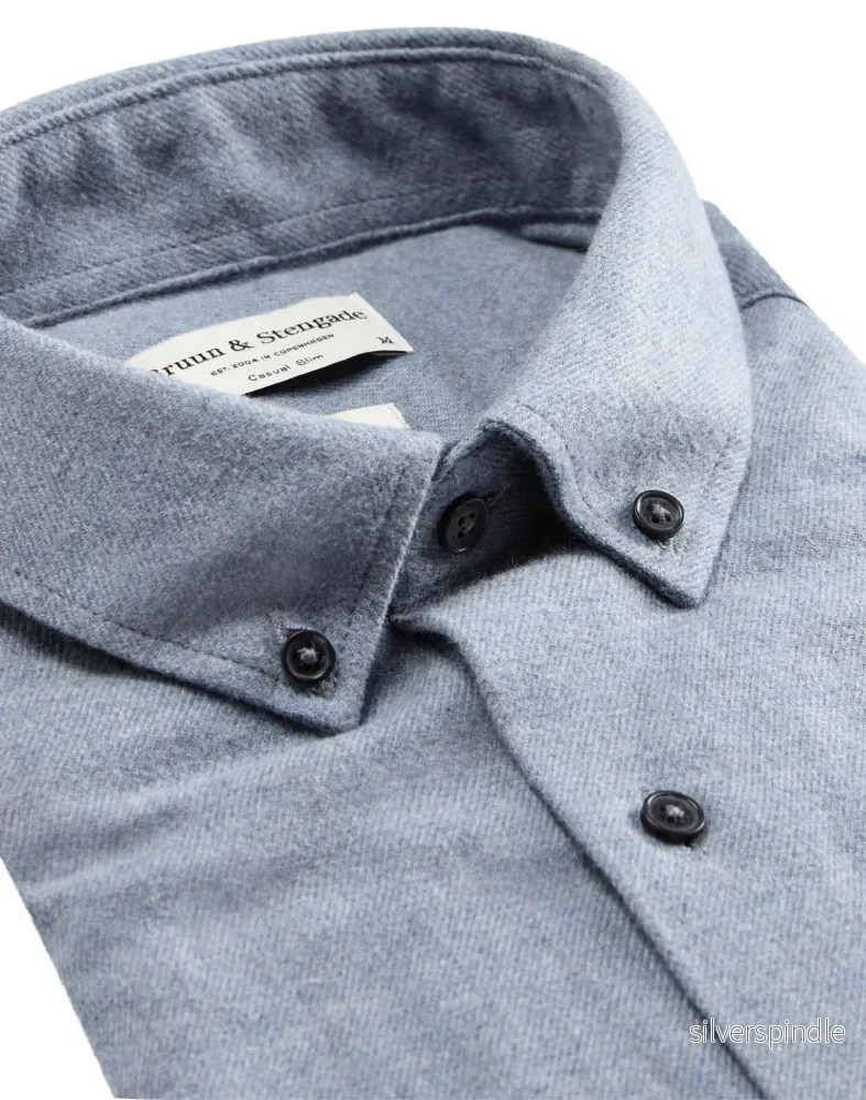BS Tromsoe casual slim fit Skjorta - Ljusblå - Bild 2
