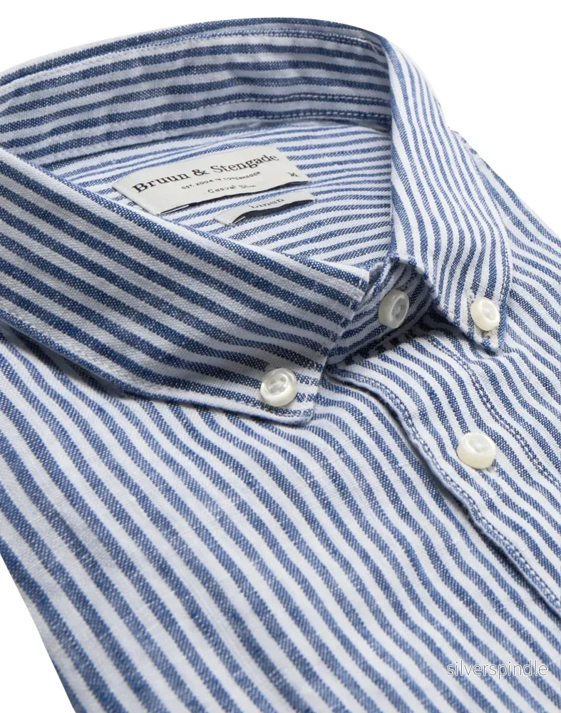 BS Bottas Casual Slim Fit Skjorta - Navy/White - Bild 2