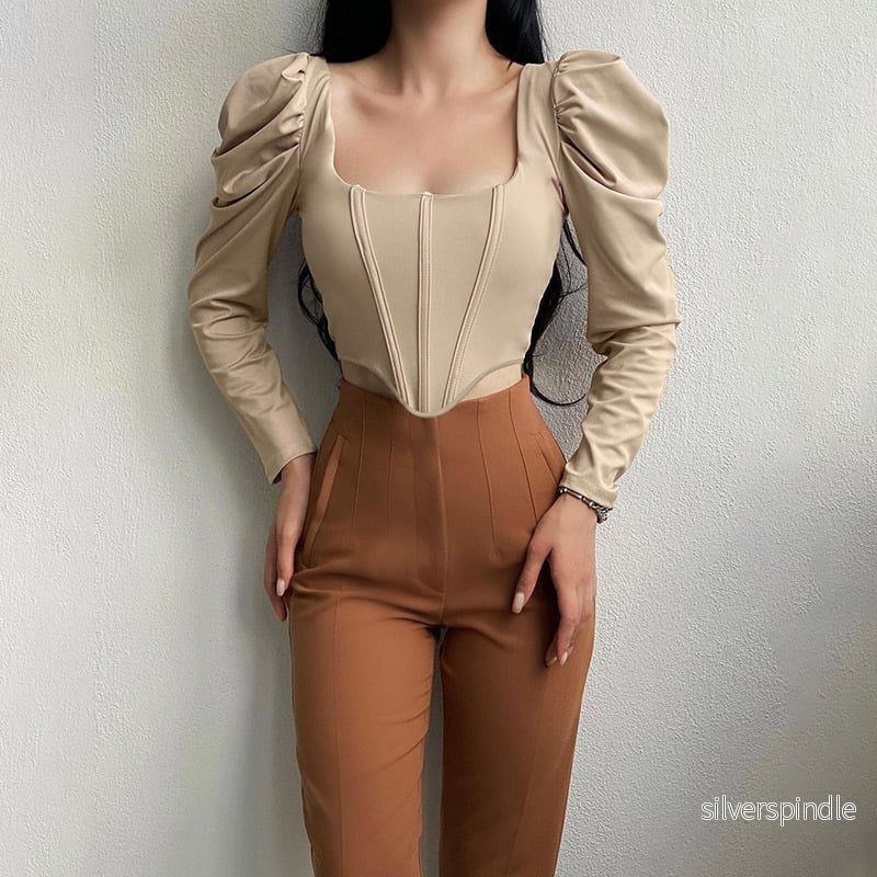 Emma | Elegant Slim Fit Top med Puffärmar - Bild 3