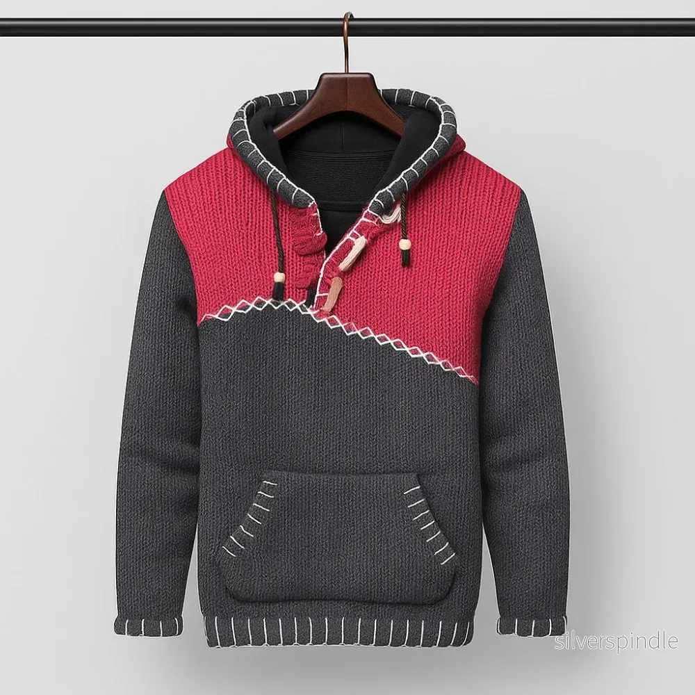Ethan | Strukturerad Höst Hoodie Med Kontrastsömmar - Bild 2