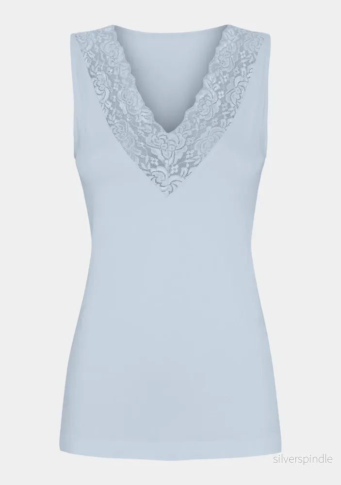 Nilla V-Neck Top - Light Blue