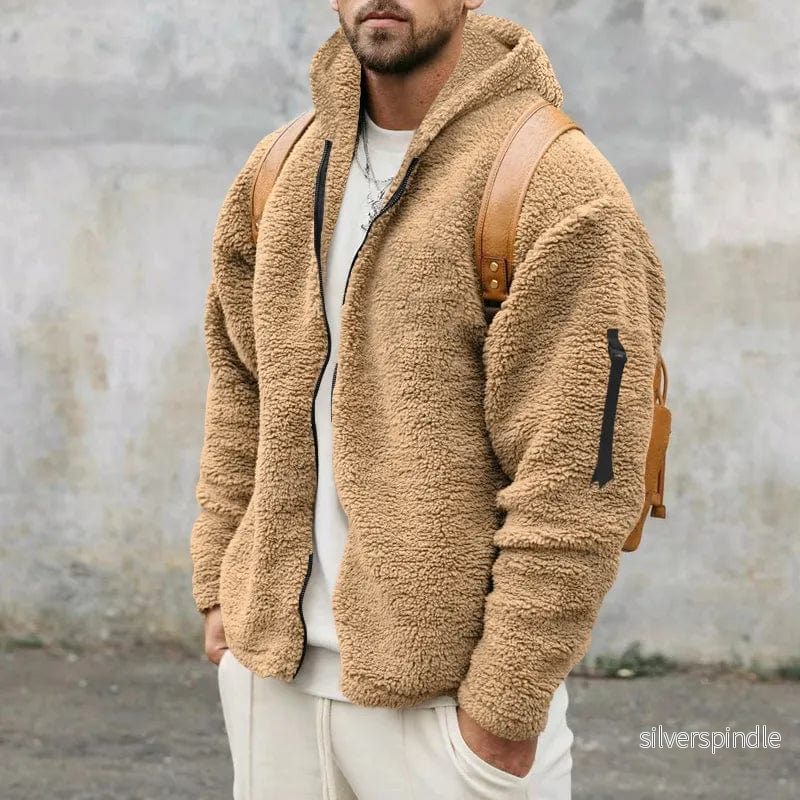 Mjuk Teddy Fleece Luvtröja för Herr med Full Dragkedja | Varm och Avslappnad Stil för Kalla Dagar - Bild 3