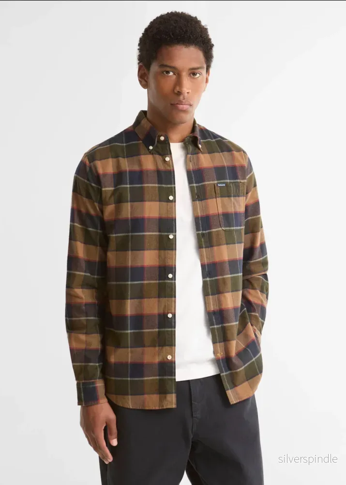 Barbour Valley TS Checked Shirt Oive Barbour Valley TS Checked Shirt Oive