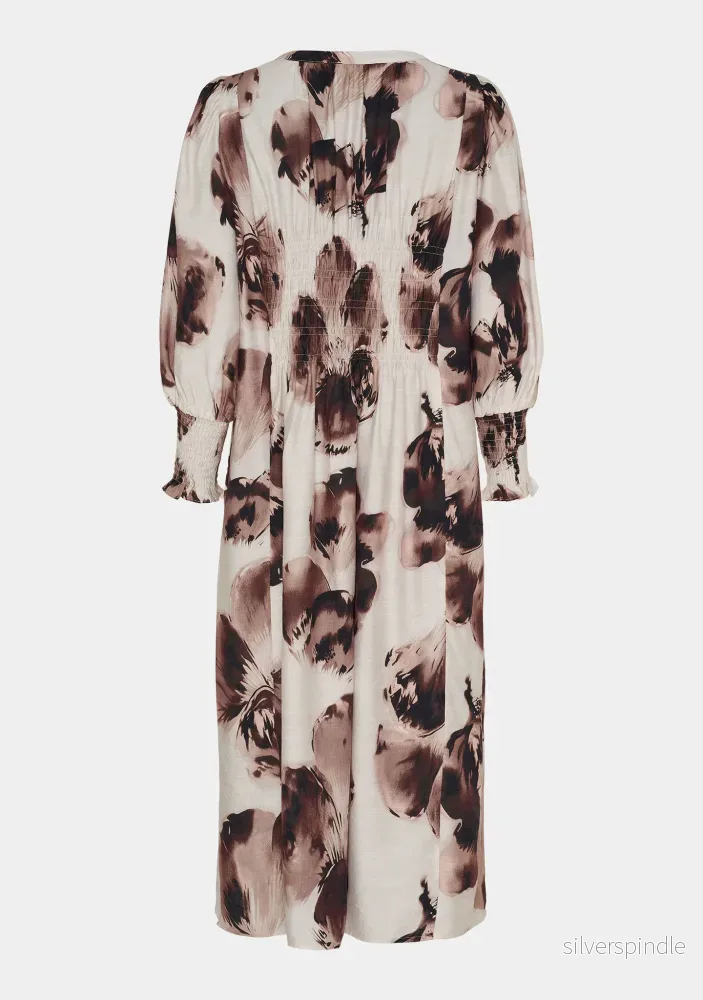 Naomi V-Neck Dress - Aubergine Floral - Bild 3
