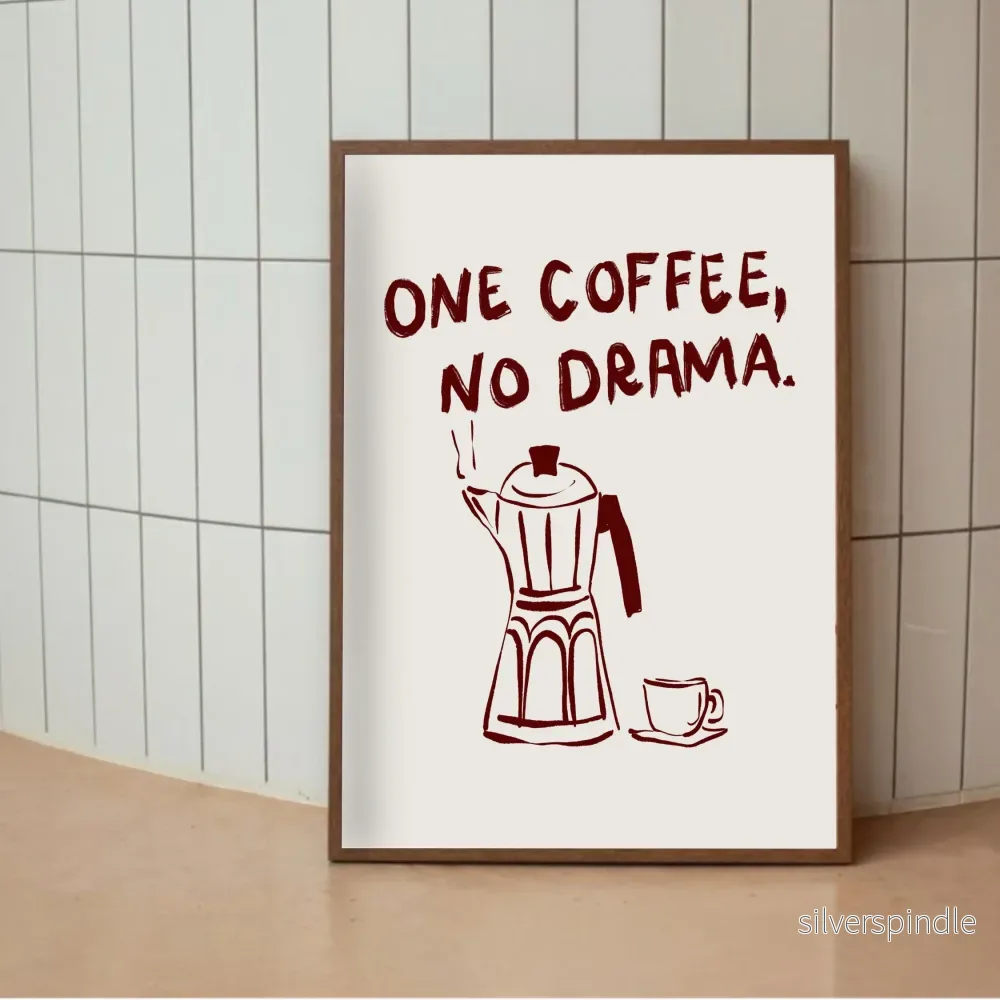 Kaffeposter One Coffee No Drama Minimalistisk - Bild 3