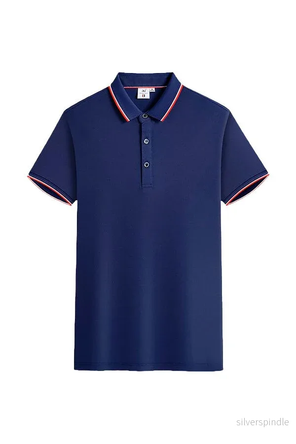 Ethan | Elegant Kortärmad Poloshirt med Jacquardkrage Ethan | Elegant Kortärmad Poloshirt med Jacquardkrage