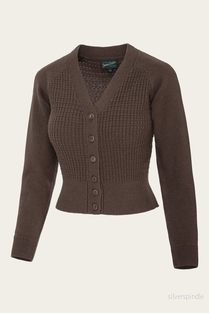 The Cable Knit College Cardigan - Brun - Bild 2